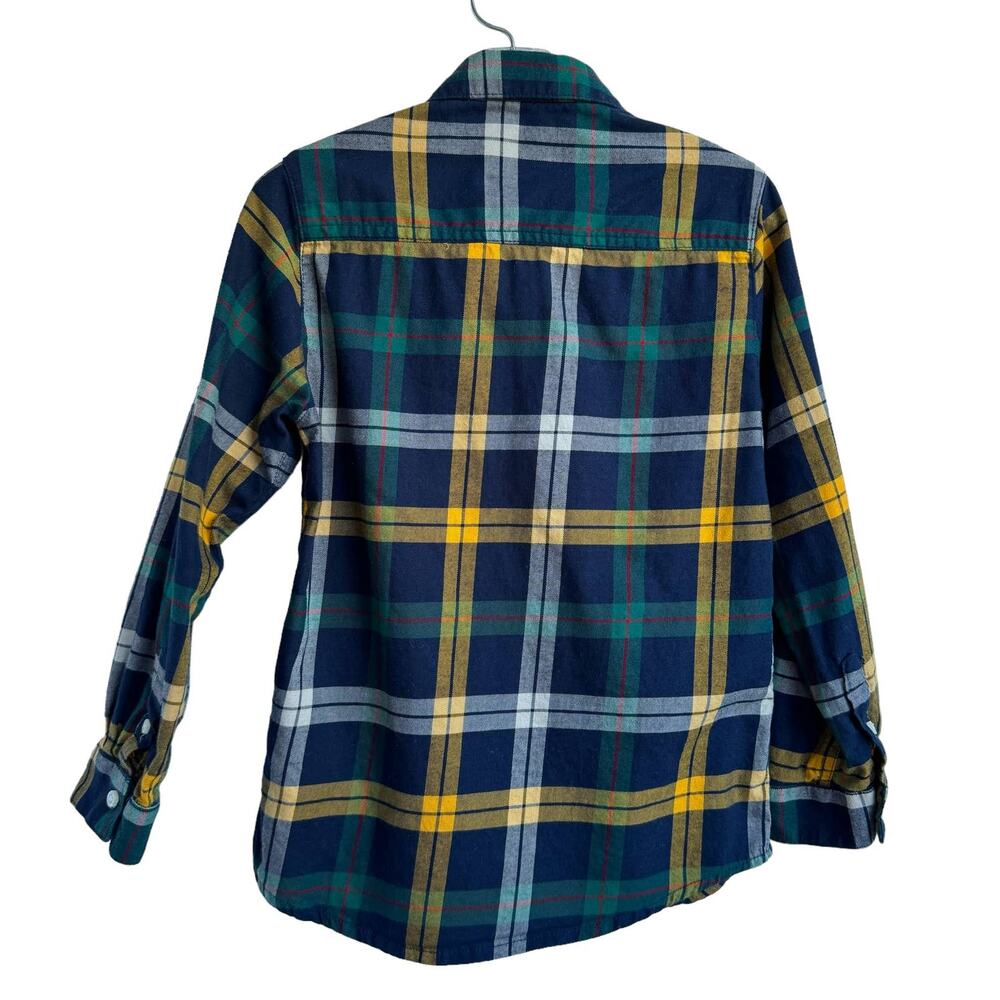 Kids Mayoral Navy Yellow Slim Fit Cotton Plaid Button Up Checked Casual Shirt 5 - Picture 2 of 6